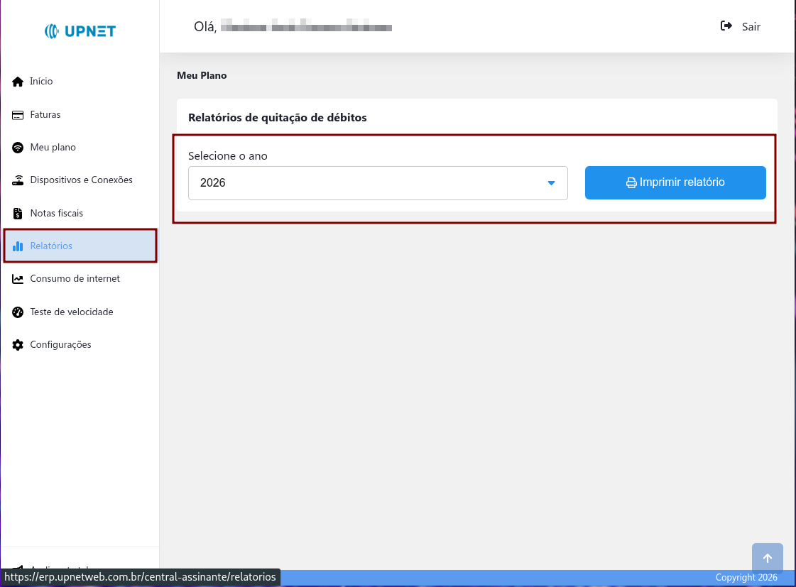 Relatório de quitação de débitos