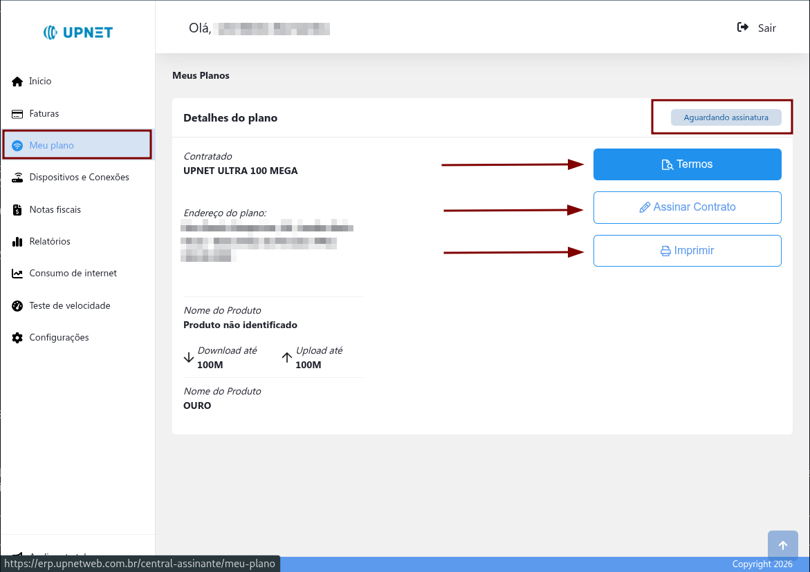 Meu Plano com botoes de assinatura